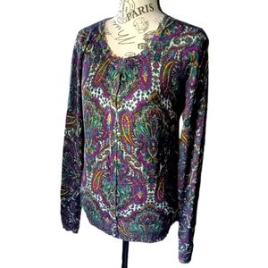 Premise Studio Cardigan Paisley with All Sorts Of Colors ** NWT **